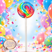 Load image into Gallery viewer, Rainbow Swirly Lollipop (Round)