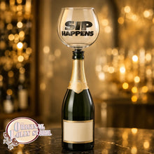 Load image into Gallery viewer, Sip Happens Tipple Topper Wine Glass