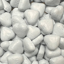 Load image into Gallery viewer, White Foiled Milk Chocolate Hearts