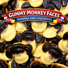 Load image into Gallery viewer, Gummy Monkey Faces (Banana and Liquorice)