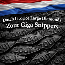 Load image into Gallery viewer, Dutch Licorice Large Diamonds Zout Giga Snippers