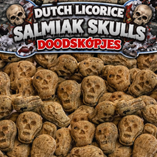 Load image into Gallery viewer, Dutch Licorice Salmiak Skulls Doodskøpjes