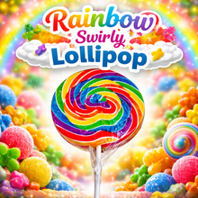 Load image into Gallery viewer, Rainbow Swirly Lollipop 200g