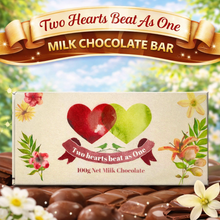 Load image into Gallery viewer, Two Hearts Beat As One - Milk Chocolate Bar 100g