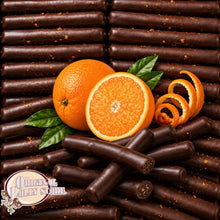 Load image into Gallery viewer, Dark Chocolate Covered Orange Peel Strips - Premium