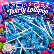 Load image into Gallery viewer, Blueberry Raspberry Twirly Lollipop