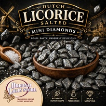 Load image into Gallery viewer, Dutch Licorice Salted Mini Diamonds