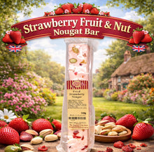 Load image into Gallery viewer, Strawberry Fruit & Nut Nougat Bar 150g