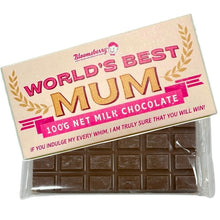 Load image into Gallery viewer, World’s Best MUM - Milk Chocolate Bar 100g