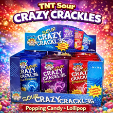 Load image into Gallery viewer, TNT Sour Crazy Crackles Popping Candy - Blue Raspberry, Grape & Strawberry