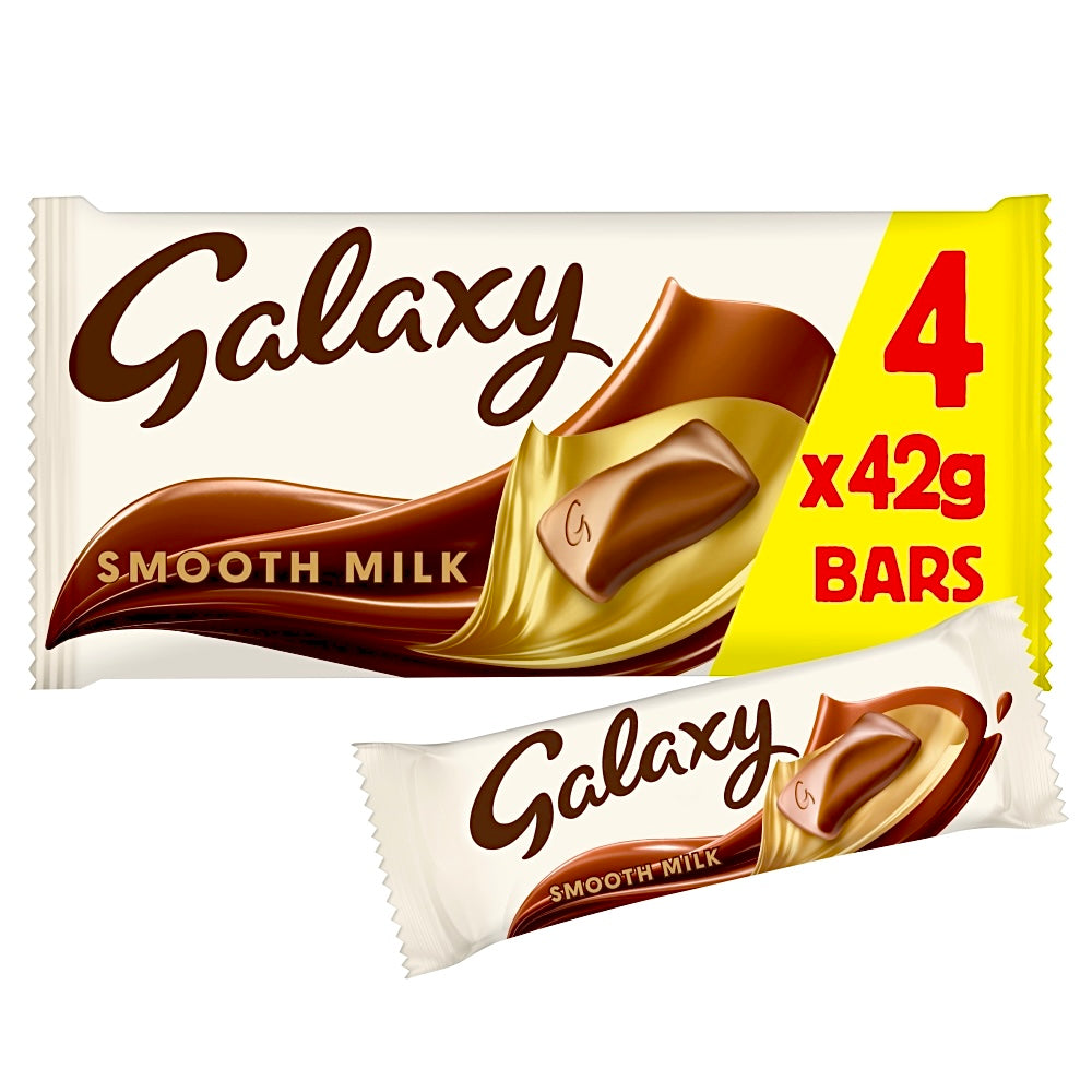 Galaxy Smooth Milk Chocolate Bars Multipack Vegetarian 4x42g