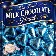 Load image into Gallery viewer, Blue Foiled Milk Chocolate Hearts
