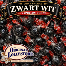 Load image into Gallery viewer, Dutch Licorice Zwart Wit Napoleon Drops
