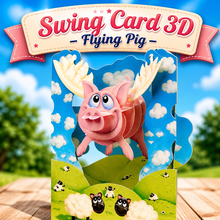 Load image into Gallery viewer, Swing Card 3D - Flying Pig
