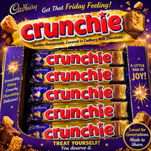 Load image into Gallery viewer, Cadbury Crunchie Chocolate Bar 50g
