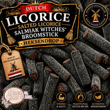 Load image into Gallery viewer, Dutch Licorice Salted Licorice Salmiak Witches’ Broomstick Heksendrop

