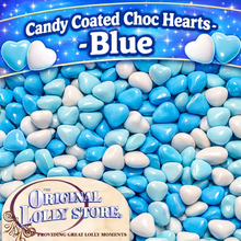 Load image into Gallery viewer, Candy Coated Choc Hearts - Blue

