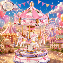 Load image into Gallery viewer, White Horse Musical Carousel with Canopy Music Box Tabletop Home/Room Decor Code: NB059
