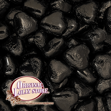 Load image into Gallery viewer, Black Foiled Milk Chocolate Hearts
