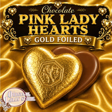 Load image into Gallery viewer, Milk Chocolate Pink Lady Hearts  - Gold Foil
