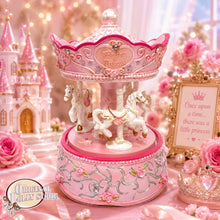Load image into Gallery viewer, Pink Carousel with Canopy Music Box Tabletop Home/Room Decor Code: NB583
