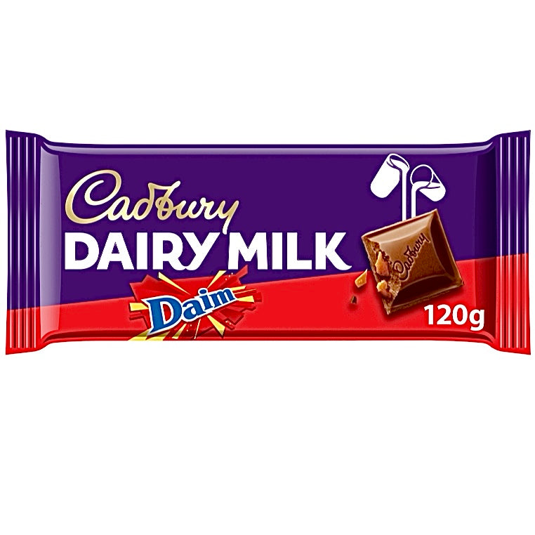 Cadbury Dairy Milk Daim Chocolate Bar 120g UK