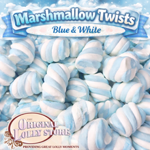 Load image into Gallery viewer, Marshmallow Twists Blue &amp; White
