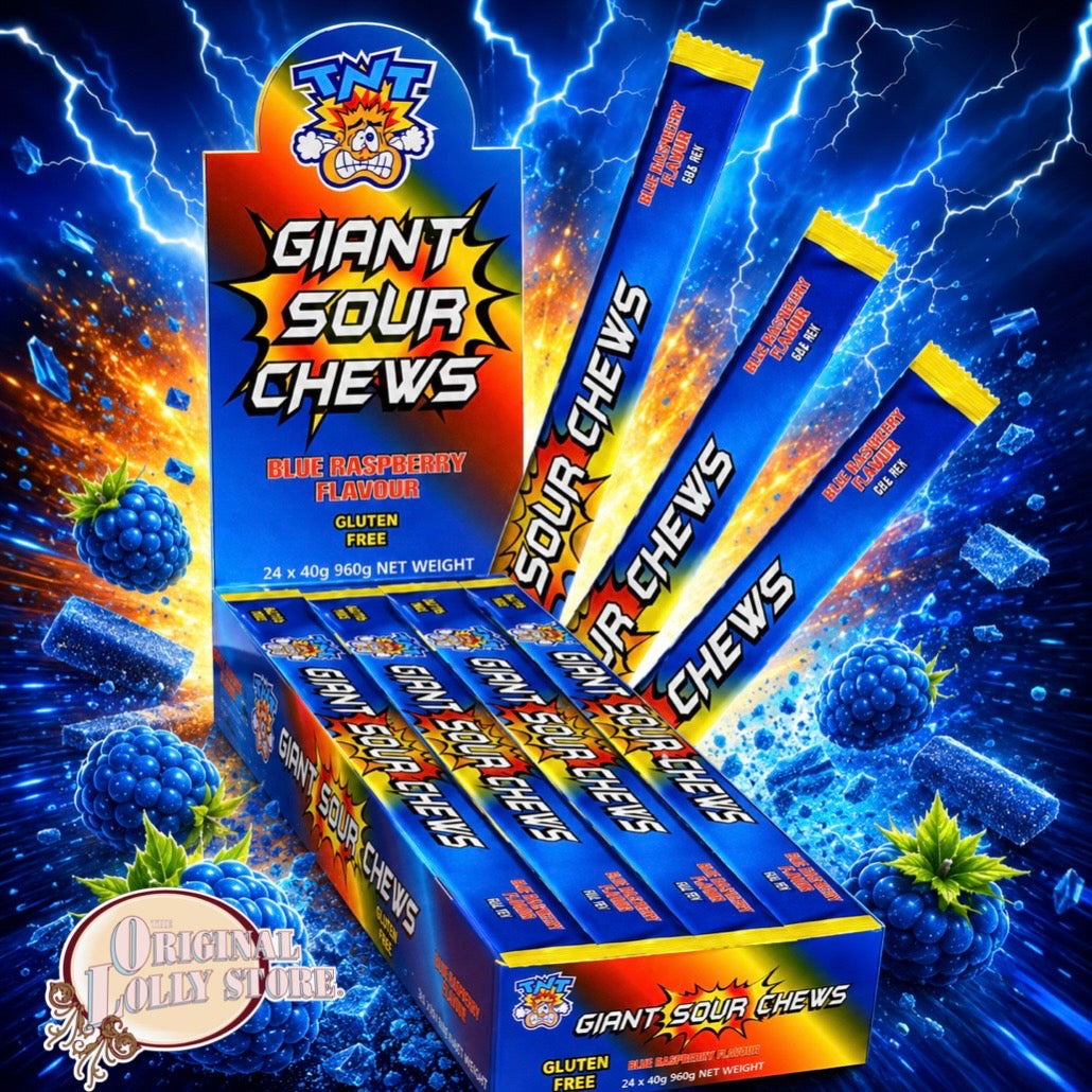 TNT Giant Raspberry Sour Chews - 12 Pack – The Original Lolly Store