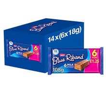 Load image into Gallery viewer, Blue Riband Milk Chocolate Wafer Biscuit Bar Multipack 6 Pack UK
