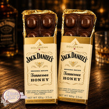 Load image into Gallery viewer, Goldkenn Jack Daniel’s Tennessee Honey Milk Chocolate Block 100g
