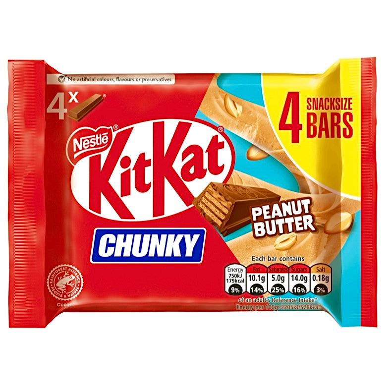 KitKat Chunky Peanut Butter Chocolate Bar 34g 4 Pack