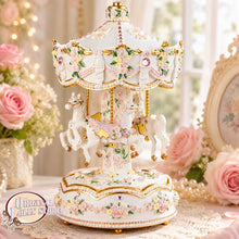 Load image into Gallery viewer, White Carousel Music Box Tabletop Home/Room Decor

