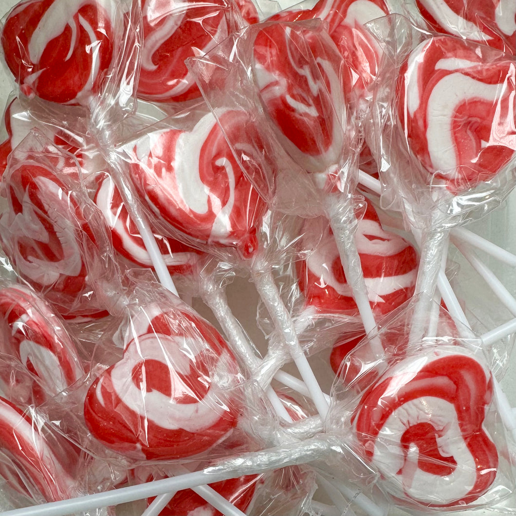 Red Heart Swirly Lollipops