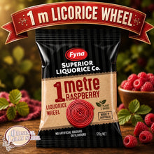 Load image into Gallery viewer, 1 Metre Raspberry Licorice Wheel 120g
