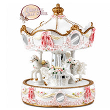 Load image into Gallery viewer, White Carousel with Canopy Music Box Tabletop Home/Room Decor Code: NB590
