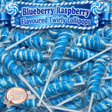 Load image into Gallery viewer, Blueberry Raspberry Twirly Lollipop

