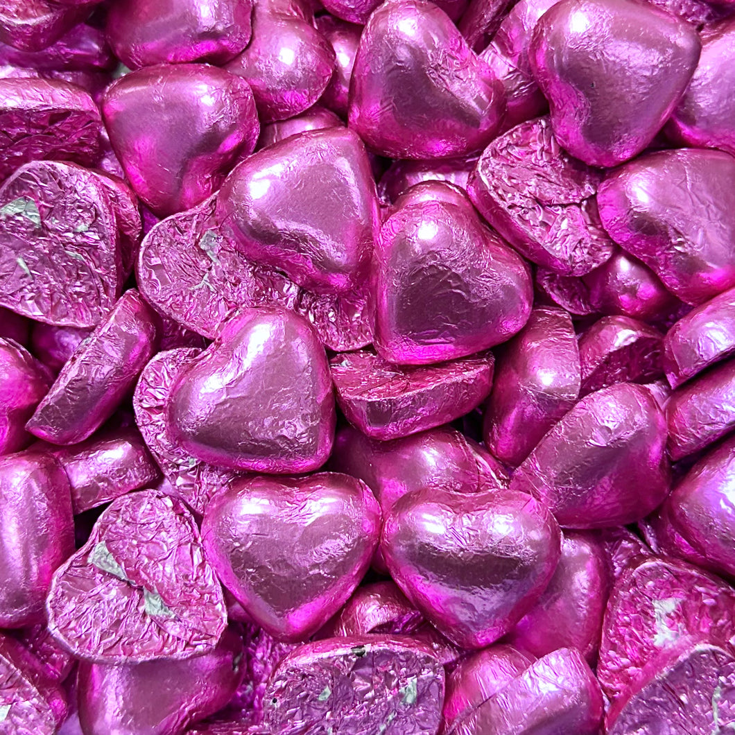 Hot Pink Chocolate Hearts