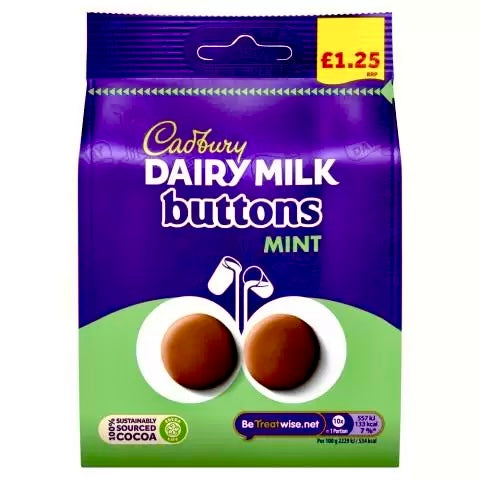 Pre-Order Cadbury Dairy Milk Buttons Mint 95g UK
