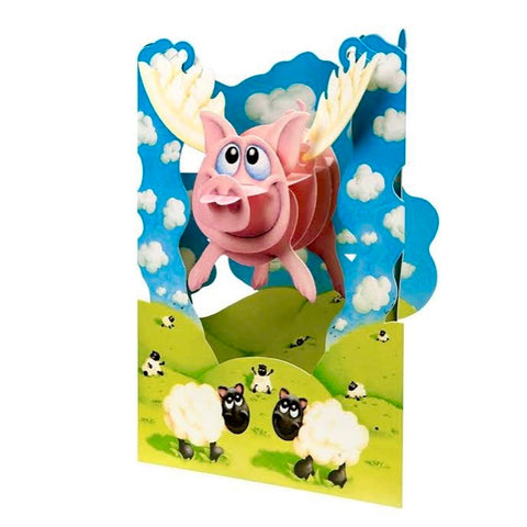 Swing Card 3D - Flying Pig
