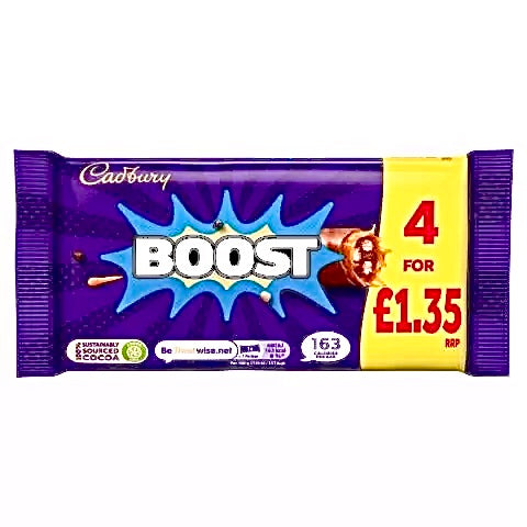 Pre-Order Cadbury Boost Chocolate Bar 4 Pack Multipack 126g