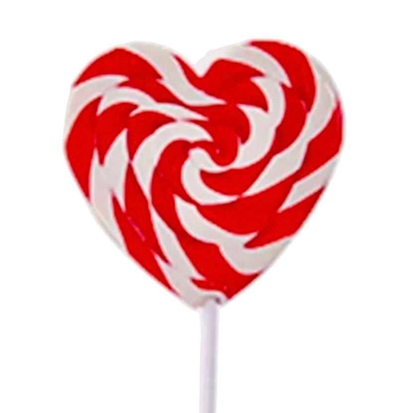 Red and White Heart Lollipop 85g