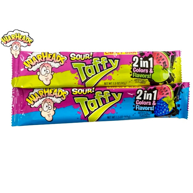 Warheads Sour Chewy Taffy 2 in 1 Bar 42g