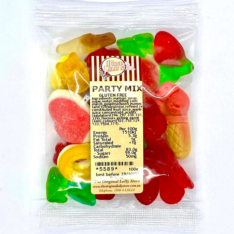 Party Mix Lollies (100g Party Bags Gluten Free)