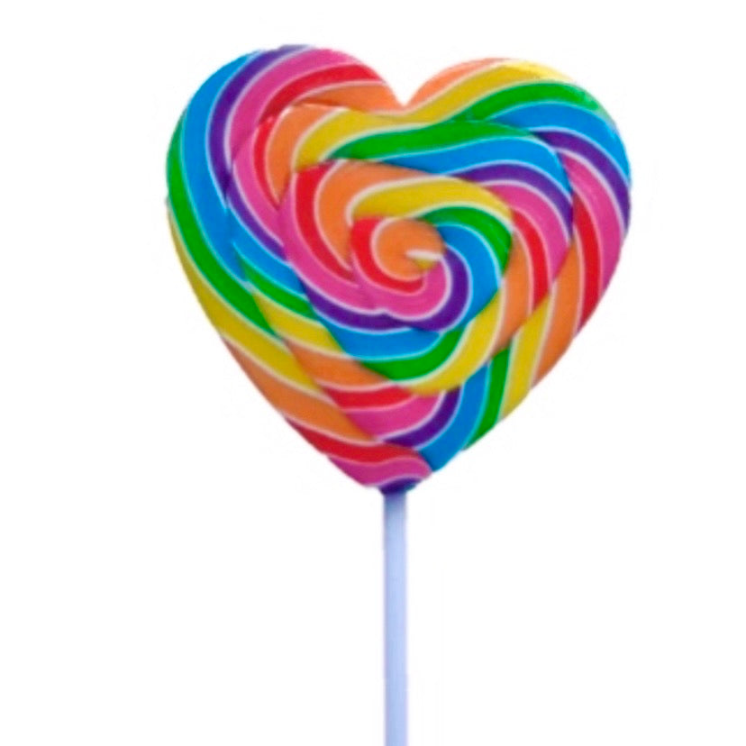 Rainbow Heart Lollipop 80g