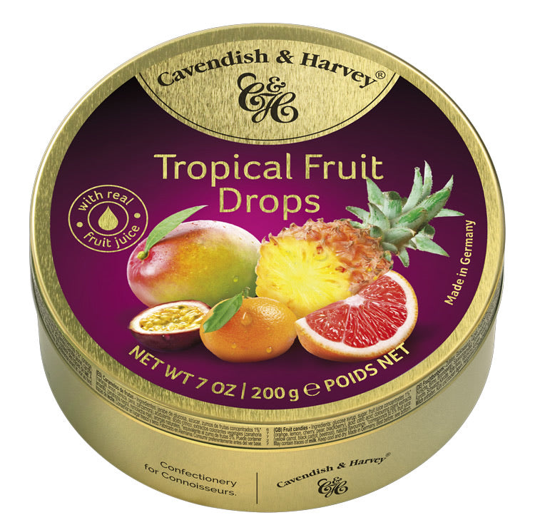 Cavendish & Harvey Tropical Fruit Drops Tin 200g