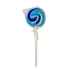 Load image into Gallery viewer, Royal Blue, Blue &amp; White Round Handmade Lollipop
