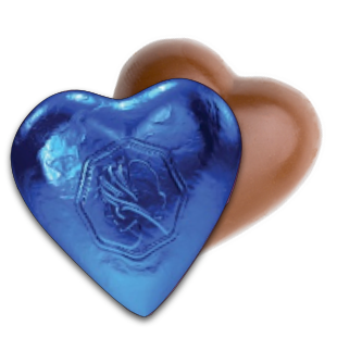 Premium Milk Chocolate Small Hearts - Blue Foil