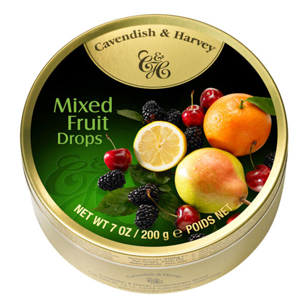 Cavendish & Harvey Mixed Fruit Drops Tin 200g