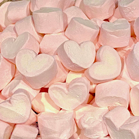 Pink Marshmallow Hearts 100g