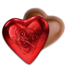 Load image into Gallery viewer, Milk Chocolate Pink Lady Hearts  - Red Foil
